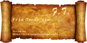 Frid Terézia névjegykártya